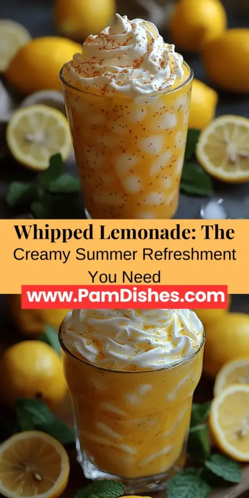 Discover the viral whipped lemonade sensation that’s captivating taste buds everywhere! This refreshing drink combines freshly squeezed lemon juice, sugar, and velvety whipped cream for a delightful creamy texture. Perfect for summer gatherings or poolside lounging, it’s easy to make with just a few simple ingredients. Impress your friends with this visually stunning and delicious beverage, garnished with lemon slices and mint leaves for that extra flair! Enjoy this indulgent treat and elevate your summer drinks game.
