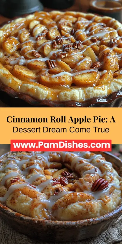 Discover the delightful fusion of flavors with this Cinnamon Roll Apple Pie recipe, where two beloved desserts unite for a treat your family and friends will adore. This easy-to-make dessert uses refrigerated cinnamon roll dough for a quick prep and a sweet, spiced apple filling made from tart Granny Smith apples. Topped with a drizzle of icing or a scoop of vanilla ice cream, this pie is perfect for any occasion, and it promises to impress with its beautiful presentation and irresistible taste.