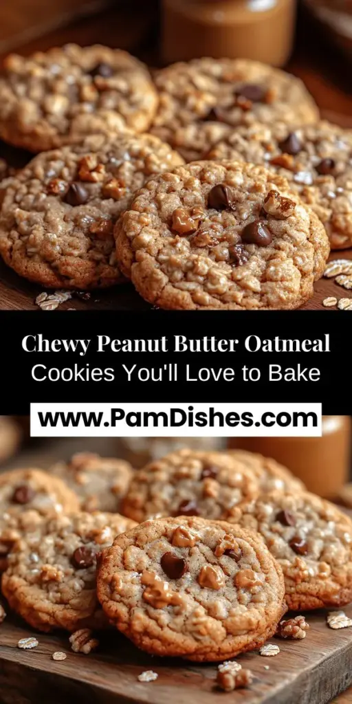 Indulge your sweet tooth with chewy peanut butter oatmeal cookies! This delightful recipe combines the nutty goodness of peanut butter with wholesome oats, resulting in a deliciously chewy texture. Easy to make and perfect for any occasion, these cookies strike a lovely balance between sweetness and heartiness. Plus, they offer nutritional benefits like protein and fiber. Get ready to impress family and friends with these scrumptious treats that are sure to become a favorite!