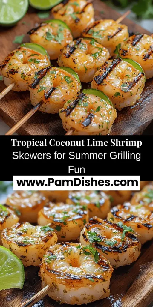 Elevate your summer gatherings with Tropical Coconut Lime Shrimp Skewers! This vibrant recipe features succulent shrimp marinated in a delightful blend of creamy coconut milk, zesty lime, and aromatic spices. Easy to prepare, these skewers are perfect for any occasion, from beach parties to intimate dinners. Indulge in the flavors of the tropics, impress your guests, and create unforgettable memories with this delicious grilled delight. Enjoy a taste of paradise with every bite!