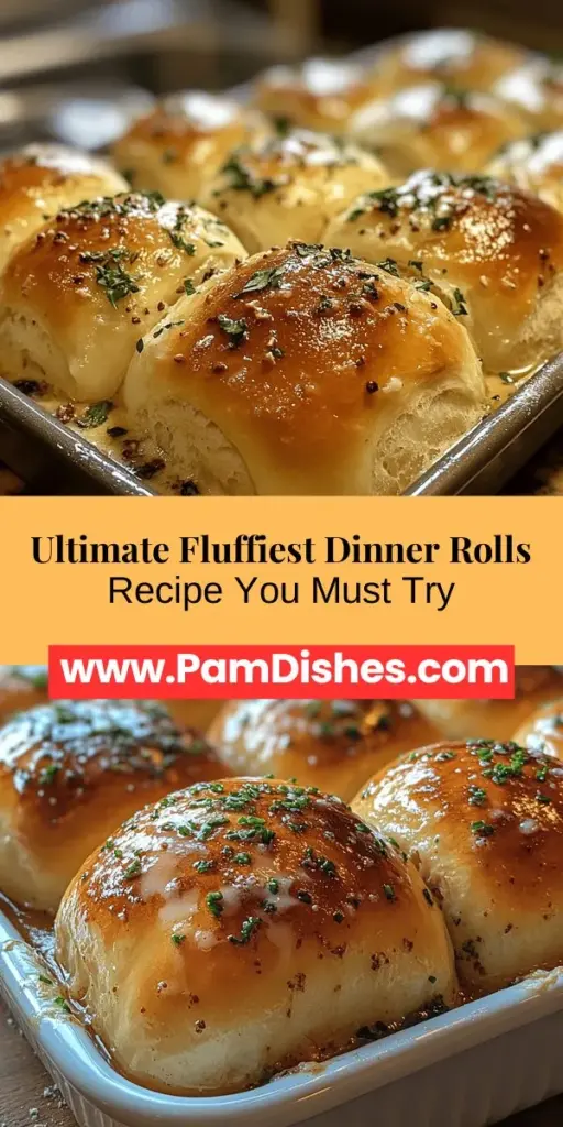 Discover the secret to baking the fluffiest dinner rolls ever with this simple yet irresistible recipe. These rolls boast a soft, pillow-like texture and buttery flavor, perfect for any meal or special occasion. Learn about the essential ingredients, the art of kneading, and the importance of rising for that perfect fluffiness. Whether you're a novice or an experienced baker, these homemade rolls will elevate your dining experience and bring warmth to your table.