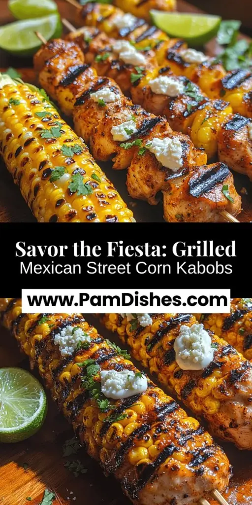 Bring the vibrant flavors of Mexico to your backyard with Grilled Mexican Street Corn and Chicken Kabobs. This dish features juicy marinated chicken paired with sweet, charred corn topped with creamy cotija cheese and zesty lime. Ideal for summer gatherings or family dinners, it's not only easy to make but also a feast for the eyes. Discover the cultural significance of these beloved street foods and impress your guests with a delicious taste of tradition!