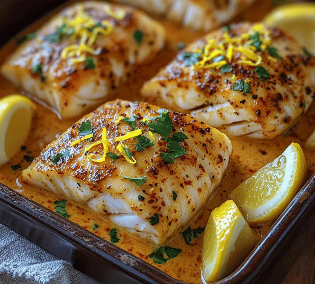 If you’re looking for a delectable seafood dish that’s not only healthy but also packed with flavor, look no further than Baked Cod in Coconut Lemon Cream Sauce. This recipe is a fantastic way to elevate a simple cod fillet into a culinary masterpiece. The combination of the creamy coconut sauce, bright lemon notes, and tender, flaky fish creates a harmonious blend that appeals to the senses. This dish is not only a feast for the palate but also a visual delight, making it perfect for both everyday meals and special occasions.