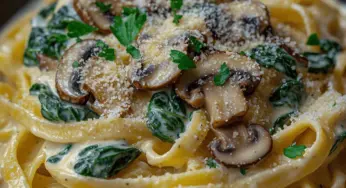 Creamy Spinach and Mushroom Pasta Recipe