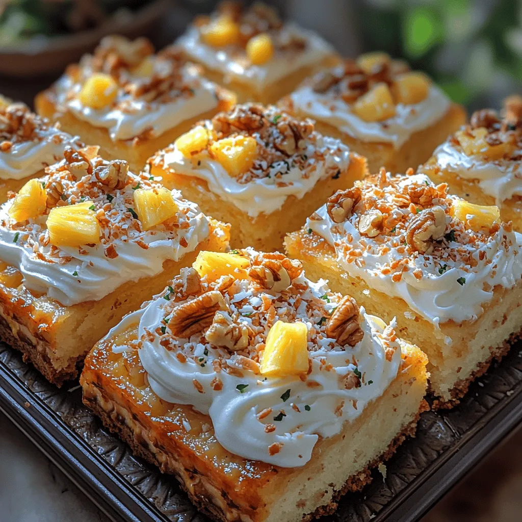 There’s something irresistibly enchanting about tropical flavors in baking. The mere thought of biting into a slice of cake that captures the essence of sun-drenched beaches, swaying palm trees, and vibrant fruit can transport anyone to a paradise far away. Enter the <strong>Tropical Paradise Pineapple Cake</strong>, a delectable dessert that encapsulates the essence of the tropics. This cake is not just a feast for the taste buds but also a visual delight, showcasing the rich golden hues of pineapple and coconut.” /></p>
</p>
<h3>Mixing Dry Ingredients: The Science Behind Proper Blending for a Uniform Batter</h3>
</p>
<p>The foundation of any cake lies in the careful mixing of its dry ingredients. For the Tropical Paradise Pineapple Cake, this means combining flour, baking powder, salt, and any other dry elements in a way that ensures they are uniformly distributed. This process is crucial because it helps prevent clumping and ensures that the leavening agents (like baking powder) are evenly spread throughout the batter, allowing for a consistent rise during baking.</p>
</p>
<p>To achieve this, start by sifting the flour and baking powder together into a large bowl. Sifting not only aerates the flour, making it lighter, but it also helps break up any lumps. Once sifted, use a whisk to incorporate the salt and any additional dry ingredients, ensuring that they are well mixed. This step may seem minor, but it significantly impacts the texture of your cake, contributing to its lightness and fluffiness.</p>
</p>
<h3>Creaming Butter and Sugar: Explanation of How This Technique Affects Cake Texture</h3>
</p>
<p>Next, it’s time to cream the butter and sugar, a pivotal step that influences the cake’s final texture. This technique involves beating softened butter with granulated sugar until the mixture is light and fluffy. The process introduces air into the batter, which is essential for a light and airy cake.</p>
</p>
<p>Use an electric mixer on medium speed for about 3-5 minutes, scraping down the sides of the bowl as needed. The color of the mixture should lighten considerably, and you’ll know it’s ready when it has a pale, fluffy consistency. This step not only contributes to the cake’s rise but also enhances its flavor profile, giving it a rich, buttery taste that complements the tropical ingredients.</p>
</p>
<h3>Incorporating Eggs and Vanilla: Tips for Achieving a Smooth Mixture</h3>
</p>
<p>Once your butter and sugar are creamed, it’s time to add the eggs and vanilla extract. This step is crucial for binding the ingredients and adding moisture to the batter. When incorporating eggs, it’s best to add them one at a time, mixing well after each addition. This method ensures that the eggs are fully incorporated, leading to a smooth and cohesive batter.</p>
</p>
<p>Adding vanilla extract at this stage enhances the overall flavor of the cake, bringing out the sweetness of the pineapple. After adding the eggs, mix briefly until just combined—overmixing can lead to a dense cake. Remember, the goal is to create a smooth, homogenous mixture without incorporating too much air, which could affect the cake’s texture.</p>
</p>
<h3>Adding Crushed Pineapple: Importance of Maintaining Moisture in the Cake</h3>
</p>
<p>One of the defining features of the Tropical Paradise Pineapple Cake is the crushed pineapple. This ingredient not only adds a delightful tropical flavor but also plays a crucial role in maintaining moisture in the cake. When adding the crushed pineapple, make sure to drain it well to avoid excess liquid, which could result in a soggy cake.</p>
</p>
<p>Gently fold the crushed pineapple into the batter using a spatula. This technique preserves the lightness of the mixture and ensures that the pineapple is evenly distributed throughout the batter. The natural sugars from the pineapple will caramelize during baking, adding an irresistible sweetness and enhancing the cake’s flavor profile.</p>
</p>
<h3>Combining Wet and Dry Mixtures: Techniques to Avoid Overmixing</h3>
</p>
<p>With all the components prepared, it’s time to combine the wet and dry mixtures. Start by adding half of the dry ingredients to the wet mixture. Gently fold them together using a spatula or wooden spoon, being careful not to overmix. Overmixing can develop the gluten in the flour, leading to a dense cake rather than the light, fluffy texture we desire.</p>
</p>
<p>Once the first half is incorporated, add the remaining dry ingredients and repeat the folding process until just combined. The batter should be slightly lumpy; this is a good sign that you have not overmixed. The goal is to combine the ingredients without losing the air that has been incorporated, which is essential for a successful rise in the oven.</p>
</p>
<h3>Baking Process: Discussing Oven Times and Signs of Doneness</h3>
</p>
<p>When your batter is ready, pour it into a prepared cake pan and smooth the top with a spatula. Preheat your oven to 350°F (175°C) and bake for approximately 30-35 minutes. However, oven temperatures can vary, so it’s essential to keep an eye on your cake as it bakes.</p>
</p>
<p>Signs of doneness include a golden-brown top and the cake pulling away slightly from the sides of the pan. A toothpick inserted into the center should come out clean or with a few moist crumbs attached, indicating that the cake is baked through but not overcooked. Once done, remove the cake from the oven, and let it cool in the pan for about 10 minutes before transferring it to a wire rack to cool completely.</p>
</p>
<h3>Cooling the Cake: Importance of Cooling Times for Optimal Texture</h3>
</p>
<p>Allowing your cake to cool properly is a vital step that should not be overlooked. Cooling it in the pan for a short time helps it set, making it easier to remove without breaking. After transferring it to a wire rack, let the cake cool completely before frosting.</p>
</p>
<p>Cooling the cake allows the flavors to develop and the texture to stabilize. A warm cake can lead to melting frosting, which can affect the presentation and overall enjoyment of your dessert. Patience is key here; let it cool for at least one hour before proceeding to the decorating stage.</p>
</p>
<h3>Decorating the Tropical Paradise Pineapple Cake</h3>
</p>
<h4>Techniques for Spreading Whipped Cream: Achieving a Smooth, Even Layer</h4>
</p>
<p>Once your cake has cooled, it’s time to decorate. Start by preparing whipped cream, which will serve as a light and airy frosting that complements the tropical flavors of the cake. For the best results, use heavy whipping cream and beat it until soft peaks form. You can sweeten it with a bit of powdered sugar and add a splash of vanilla extract for extra flavor.</p>
</p>
<p>When it comes to spreading the whipped cream, use an offset spatula for a smooth, even layer. Start by dolloping a generous amount of whipped cream on top of the cake and gently spread it outwards, allowing it to cascade down the sides. For a polished finish, create swirls or peaks with the spatula for added texture.</p>
</p>
<h4>Creative Garnishing with Diced Fresh Pineapple: Enhancing Visual Appeal and Flavor</h4>
</p>
<p>To elevate the presentation of your Tropical Paradise Pineapple Cake, consider garnishing it with fresh, diced pineapple. Not only does this add a burst of color and a touch of tropical flair, but it also enhances the flavor profile. Arrange the pineapple pieces artfully on top of the whipped cream, ensuring they are evenly distributed for a visually appealing finish.</p>
</p>
<p>For an extra touch, you can sprinkle some toasted coconut flakes over the top. This adds a beautiful crunch and complements the tropical theme of the cake, making it even more inviting to guests.</p>
</p>
<h4>Optional Toppings: Discussing the Addition of Walnuts and Their Impact on Taste and Crunch</h4>
</p>
<p>If you enjoy a bit of texture in your desserts, consider adding chopped walnuts to your Tropical Paradise Pineapple Cake. Walnuts provide a delightful crunch and a slightly earthy flavor that balances the sweetness of the pineapple. You can either mix them into the batter before baking or sprinkle them on top as a finishing touch.</p>
</p>
<p>When adding walnuts, ensure they are toasted for maximum flavor. This step enhances their nuttiness and provides a warm contrast to the cool, creamy frosting. Remember to inform your guests of any nut inclusions, as allergies can be a concern for some.</p>
</p>
<h3>Serving Suggestions for Tropical Paradise Pineapple Cake</h3>
</p>
<h4>Ideal Occasions for Serving: Birthdays, Summer Parties, or Casual Family Gatherings</h4>
</p>
<p>The Tropical Paradise Pineapple Cake is versatile and perfect for various occasions. Its vibrant flavors make it an ideal choice for summer parties, birthdays, or casual family gatherings. The tropical theme resonates with warm-weather celebrations, making it a refreshing dessert option.</p>
</p>
<p>Consider serving this cake at outdoor barbecues, pool parties, or beach picnics. Its light, fruity flavors are sure to be a hit among guests of all ages. Additionally, it can serve as a delightful finale to a tropical-themed dinner or luau party.</p>
</p>
<h4>Pairing Ideas: Complementing Flavors with Beverages or Other Desserts</h4>
</p>
<p>When it comes to pairing your Tropical Paradise Pineapple Cake, consider refreshing beverages like iced tea, lemonade, or a fruity mocktail. These options complement the cake’s sweet, tropical flavors without overwhelming them.</p>
</p>
<p>If you’re looking to serve it alongside other desserts, consider lighter options such as fruit sorbet or a refreshing yogurt parfait. These pairings will create a balanced dessert spread that keeps the tropical vibe alive while offering variety.</p>
</p>
<h4>Presentation Tips: Making the Cake Stand Out on a Dessert Table</h4>
</p>
<p>To make your Tropical Paradise Pineapple Cake the star of the dessert table, consider elevating it on a cake stand, which draws attention and showcases its beauty. Surround the cake with additional garnishes, such as fresh pineapple slices or colorful tropical fruits, to create an inviting display.</p>
</p>
<p>You can also use edible flowers to enhance the visual appeal. Place them around the base of the cake or on top of the whipped cream for a touch of elegance. A well-presented cake will entice guests and make your dessert table memorable.</p>
</p>
<h3>Nutritional Information and Health Benefits</h3>
</p>
<h4>Overview of the Nutritional Content per Serving</h4>
</p>
<p>Each slice of Tropical Paradise Pineapple Cake offers a delightful balance of flavors and textures. While the exact nutritional content can vary based on specific ingredient choices, a typical serving provides around 300 calories, with a fair amount of carbohydrates and fats. The cake is also a source of essential vitamins and minerals thanks to its fruit content.</p>
</p>
<h4>Discussion on the Health Benefits of Using Fresh Fruits Like Pineapple and Coconut</h4>
</p>
<p>Incorporating fresh fruits like pineapple into your baking not only enhances flavor but also offers several health benefits. Pineapple is rich in vitamins C and B6, as well as manganese and dietary fiber. It also contains bromelain, an enzyme that may aid digestion.</p>
</p>
<p>Coconut, if included in your recipe, provides healthy fats and adds a unique flavor profile. Together, these ingredients contribute to a more nutritious dessert, making it a better choice compared to traditional cakes made with artificial flavorings and preservatives.</p>
</p>
<h4>Addressing Common Dietary Concerns (Sugar Content, Calories, etc.) in a Balanced Manner</h4>
</p>
<p>As with any dessert, it’s essential to enjoy the Tropical Paradise Pineapple Cake in moderation. While it is a delicious treat, being mindful of portion sizes can help manage sugar intake. If you’re concerned about the sugar content, consider using less sugar in the whipped cream or incorporating natural sweeteners.</p>
</p>
<p>For a healthier twist, you could also experiment with whole wheat flour instead of all-purpose flour, which increases the fiber content and adds a nuttier flavor. These small adjustments can make your cake a delightful indulgence without compromising on taste.</p>
</p>
<h3>Conclusion</h3>
</p>
<p>In conclusion, the Tropical Paradise Pineapple Cake is a vibrant dessert that captures the essence of tropical flavors while providing a delightful texture. From the light and fluffy cake base to the creamy whipped topping and fresh garnishes, every bite is a celebration of summer.</p>
</p>
<p>Baking and sharing this cake is not just about the final product; it’s about the joy of creating something special for loved ones. Embracing tropical flavors in your everyday baking can transform ordinary occasions into extraordinary memories.</p>
</p>
<p>So gather your ingredients, invite friends and family over, and let the Tropical Paradise Pineapple Cake take center stage at your next gathering. Your culinary adventure awaits, and the smiles on your loved ones’ faces will be the sweetest reward of all.</p>
</div>