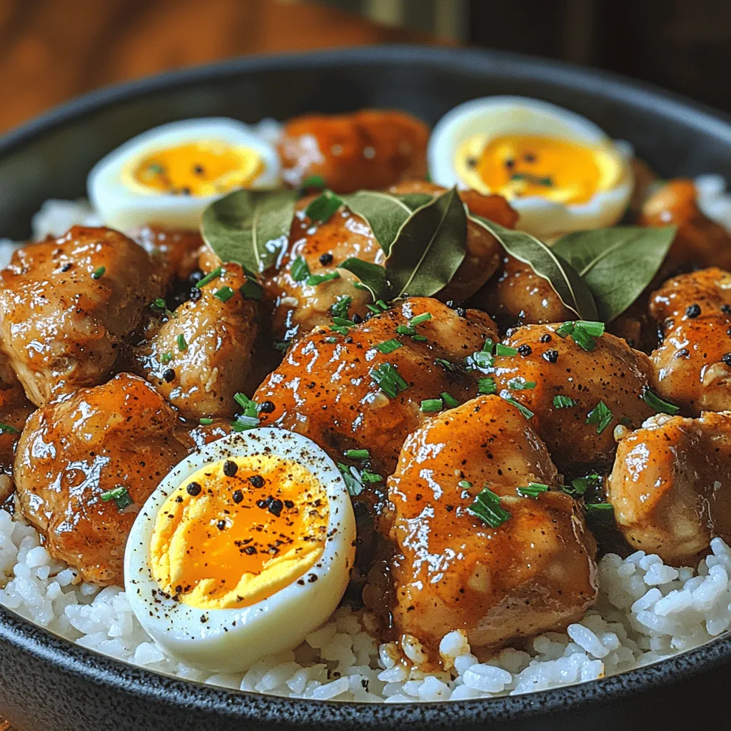 Filipino cuisine is a vibrant tapestry woven from centuries of cultural influences, showcasing a unique blend of flavors, ingredients, and cooking techniques. Renowned for its bold flavors and diverse dishes, Filipino food reflects the country's rich history and the warmth of its people. Among the myriad of traditional recipes, Chicken Adobo stands out as a quintessential dish that not only tantalizes the taste buds but also embodies the heart and soul of Filipino home cooking.