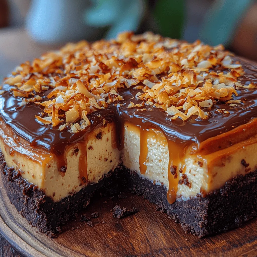 When it comes to desserts that leave a lasting impression, few can compete with the decadent allure of a Samoa Cheesecake. This delightful creation is inspired by the beloved Girl Scout Samoa cookies, celebrated for their rich combination of chocolate, coconut, and caramel. The Samoa Cheesecake takes those iconic flavors and elevates them into a creamy, luscious dessert that is perfect for any occasion—from birthday celebrations to holiday gatherings or simply as a treat to indulge in after a long week.
