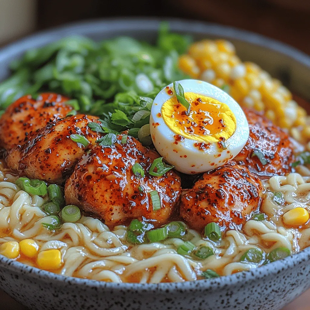 In the diverse realm of comfort food, few dishes evoke the same level of satisfaction as a steaming bowl of ramen. This dish, rooted in Japanese cuisine, has transformed into a global phenomenon, beloved for its ability to warm the soul and tantalize the taste buds. Among the myriad interpretations of ramen, the "Spicy Bliss: Fiery Chicken Ramen with Creamy Garlic Sauce" stands out, elevating this classic noodle soup to new heights.