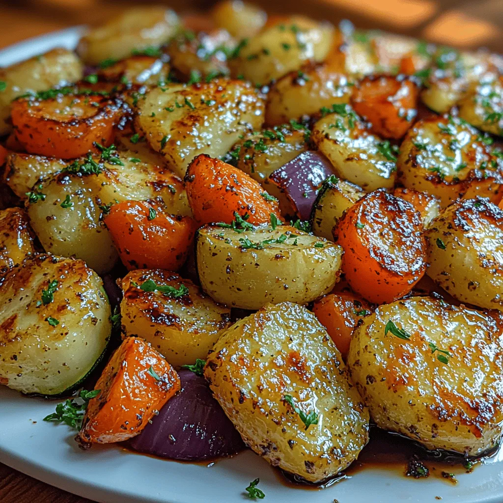 Garlic Herb Roasted Vegetables are not just a side dish; they are a celebration of color, flavor, and nutrition. As the trend toward plant-based diets continues to gain momentum, home cooks are increasingly looking for ways to incorporate vibrant vegetables into their meals. This recipe aligns perfectly with that trend, offering a simple yet delicious method to enjoy a variety of vegetables. The appeal of Garlic Herb Roasted Vegetables lies in their versatility; they can accompany a hearty main dish, be served at a festive gathering, or even stand alone as a light meal.