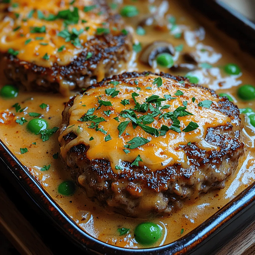 Delve into the heartwarming world of Homestyle Amish Hamburger Steak Bake, a dish that brings comfort, nostalgia, and a taste of traditional Americana right to your dinner table. This recipe features juicy hamburger patties enveloped in a rich, creamy mushroom sauce and topped with melted cheddar cheese. Ideal for family gatherings or weeknight dinners, this hearty meal is not only easy to prepare but also satisfying and flavorful.