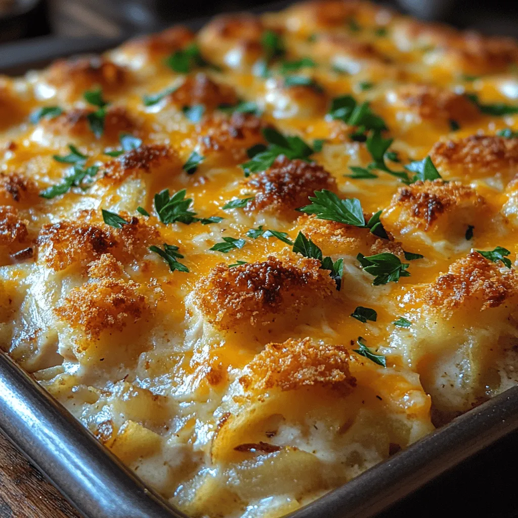 When it comes to comfort food that brings families together, few dishes can compete with the classic Cheesy Chicken Hashbrown Casserole. This hearty meal is not only a crowd-pleaser but also a practical choice for busy weeknights and festive gatherings alike. Enveloped in a rich, creamy texture and topped with a generous layer of melty cheese, this casserole offers a satisfying blend of flavors that appeals to both adults and children. The best part? This recipe simplifies your cooking process by utilizing frozen hashbrowns and pre-cooked chicken, making it a go-to option for both seasoned chefs and kitchen novices.