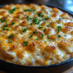 When it comes to comfort food that brings families together, few dishes can compete with the classic Cheesy Chicken Hashbrown Casserole. This hearty meal is not only a crowd-pleaser but also a practical choice for busy weeknights and festive gatherings alike. Enveloped in a rich, creamy texture and topped with a generous layer of melty cheese, this casserole offers a satisfying blend of flavors that appeals to both adults and children. The best part? This recipe simplifies your cooking process by utilizing frozen hashbrowns and pre-cooked chicken, making it a go-to option for both seasoned chefs and kitchen novices.