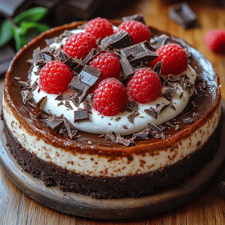 Indulging in a slice of Decadent Dark Chocolate Raspberry Cheesecake is an experience that tantalizes the taste buds and delights the senses. This luscious dessert masterfully combines rich, velvety dark chocolate with the vibrant tang of fresh raspberries, creating a harmonious balance of flavors and textures that can elevate any occasion. Whether you’re celebrating a special milestone, hosting a festive gathering, or simply treating yourself to a well-deserved dessert, this cheesecake is sure to impress.