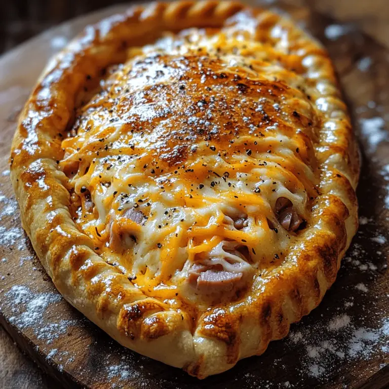 Calzones, a delightful Italian dish, have captivated food lovers around the world with their combination of rich flavors and satisfying textures. These baked pockets of dough, typically filled with a variety of ingredients, are a staple in Italian cuisine, representing comfort food at its finest. In this article, we will focus on a specific and scrumptious variant: the Cheesy Ham Delights Calzone. This dish not only promises to deliver on taste but also offers a comforting, hearty meal that can be enjoyed at any occasion — whether it's a family dinner, a casual get-together with friends, or simply a cozy night in.
