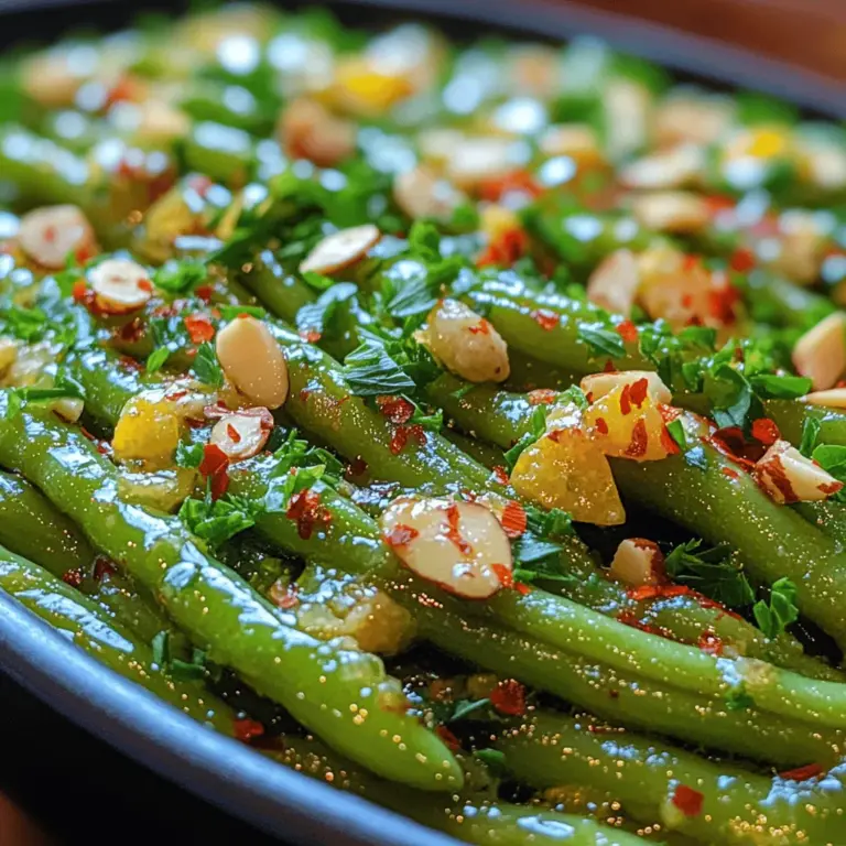When it comes to creating a memorable meal, the sides can often steal the show. A perfect example is the Zesty Garlic Lemon Green Beans, a dish that beautifully balances vibrant flavors with a simple yet elegant presentation. This recipe not only elevates your dining experience but also offers a nutritious boost that complements any main course. Green beans are a fantastic way to incorporate more vegetables into your diet, and this dish showcases their natural crispness and versatility.