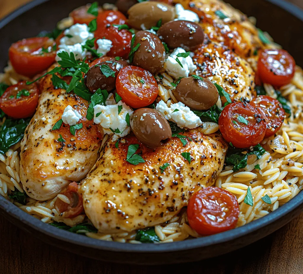 Mediterranean Chicken with Orzo is a vibrant dish that encapsulates the essence of Mediterranean cuisine, celebrated for its bright flavors and wholesome ingredients. This delightful recipe brings together tender chicken, perfectly cooked orzo pasta, and an array of fresh vegetables, all complemented by aromatic herbs that transport your palate straight to the sun-kissed shores of the Mediterranean. The appeal of this dish lies not only in its delectable taste but also in its ease of preparation, making it a fantastic option for weeknight dinners or family gatherings. Whether you are hosting friends or simply looking to enjoy a nourishing meal at home, this Mediterranean Chicken with Orzo is sure to impress.