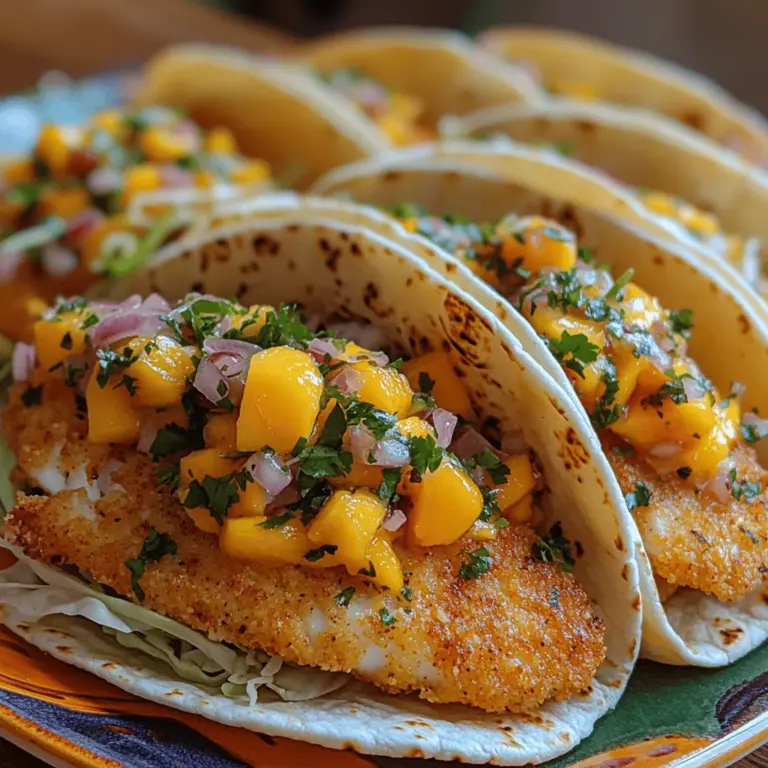 Crispy fish tacos with mango salsa are a vibrant and delicious dish that brings a taste of the coast straight to your kitchen. This culinary delight combines the satisfying crunch of perfectly fried fish with the sweetness and tang of fresh mango salsa, all wrapped up in a soft tortilla. Whether you're hosting a summer gathering, looking for a quick weeknight meal, or simply craving a taste of something refreshing, these fish tacos are the perfect solution.