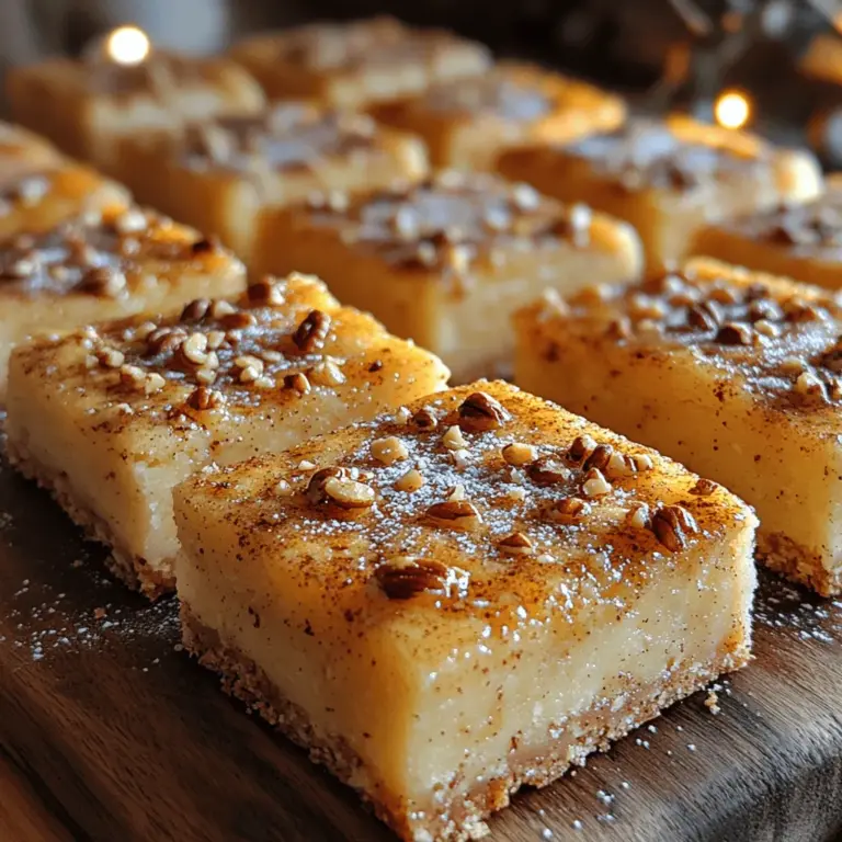 Pecan Paradise Shortbread Bars are a delightful confection that beautifully balances rich buttery flavor with the earthy crunch of pecans. This classic treat is perfect for a variety of occasions, whether you’re hosting a holiday gathering, celebrating a birthday, or simply indulging in a sweet snack on a cozy afternoon. With their melt-in-your-mouth texture and the nutty goodness of pecans, these bars are bound to become a favorite in your dessert repertoire.