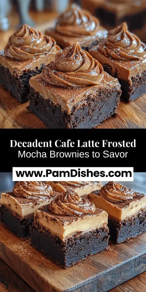 Indulge in the rich flavors of Cafe Latte Frosted Mocha Brownies, where decadent chocolate meets aromatic coffee in a dreamy dessert experience. These moist, fudgy brownies are topped with a creamy cafe latte frosting, creating the ultimate sweet treat for any occasion. Perfect for gatherings or a cozy night in, each bite brings a harmonious blend of sweetness and coffee richness that chocolate lovers won't want to miss. Try this recipe for a delicious twist on a classic favorite!