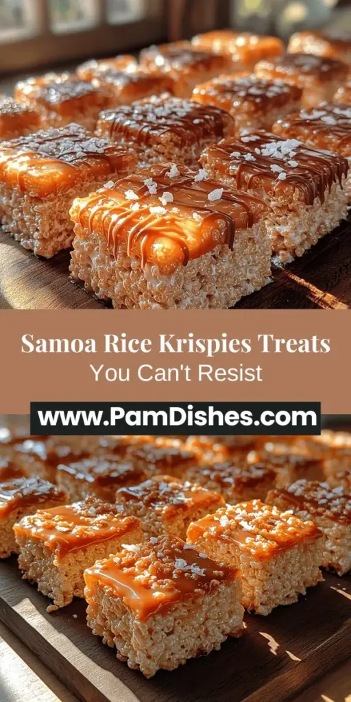 Discover the delectable world of Samoa Rice Krispies Treats, where the beloved flavors of caramel, chocolate, and coconut come together in a unique twist on the classic marshmallow treat. This easy-to-follow recipe guides you through crafting these rich and crunchy delights, perfect for any occasion. Whether you're a baking pro or a novice, learn how to create a batch that captures all the iconic flavors of Samoa cookies. Indulge your sweet tooth and impress your friends with these irresistible desserts!