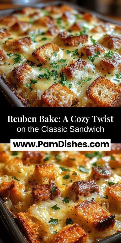 Discover the Reuben Bake Extravaganza, a delicious twist on the classic Reuben sandwich that transforms your favorite flavors into a hearty casserole. Perfect for gatherings or cozy nights in, this dish features layers of savory corned beef, tangy sauerkraut, and gooey Swiss cheese enveloped in a creamy custard. Easy to prepare and bound to impress, this baked delight is a crowd-pleaser that brings joy to any dining table. Experience the ultimate comfort food with ease!