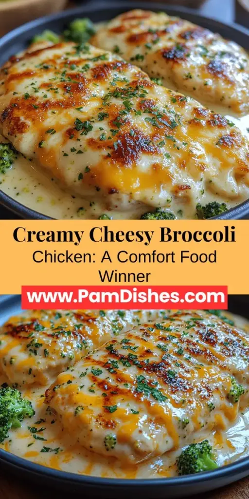 Indulge in the comforting flavors of Creamy Cheesy Broccoli Chicken Delight, the ultimate weeknight meal that combines tender chicken, vibrant broccoli, and a rich, velvety cheese sauce. This dish is not only a feast for the eyes but also a nutritious option for families. Packed with protein and vitamins, each bite promises satisfaction and warmth. Perfect for cozy dinners or impressing guests, it’s sure to become a favorite in your home. Discover how to create this delightful recipe and experience a symphony of flavors.