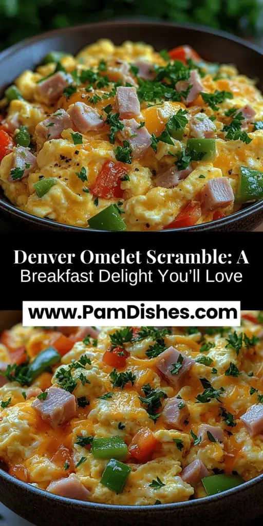 Start your morning right with the Savory Denver Omelet Scramble Delight! This colorful breakfast combines fluffy scrambled eggs with hearty ham, fresh bell peppers, and sharp cheddar cheese, offering a delicious twist on the classic omelet. Easy to prepare, it’s perfect for busy mornings or leisurely weekends. Packed with nutrients, this dish is adaptable, allowing for personalized variations to suit any taste or dietary need. Discover how to make a satisfying and fulfilling breakfast that everyone will love!