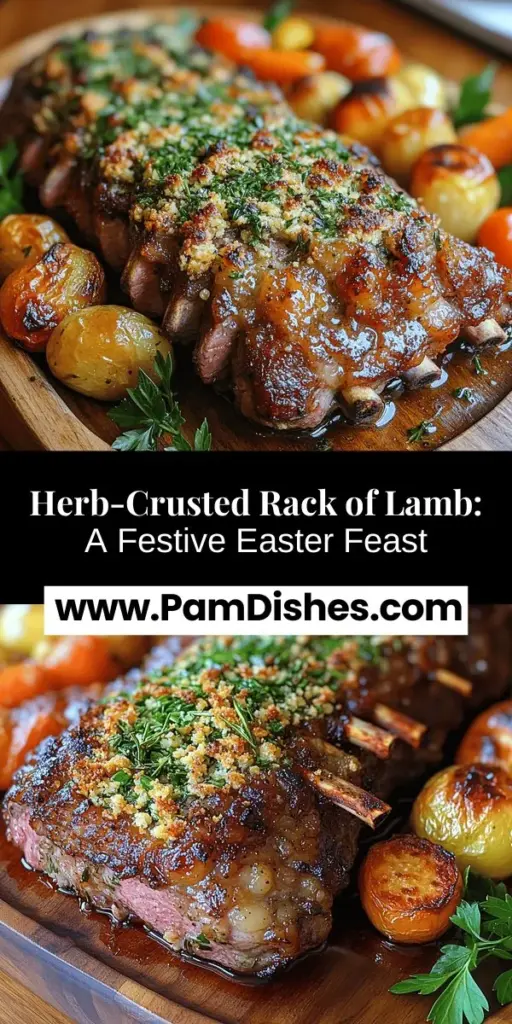 Celebrate Easter with a stunning Herb-Crusted Rack of Lamb that will impress your family and friends. This luxurious dish combines tender, flavorful lamb with a crunchy herb crust made from fresh parsley, rosemary, thyme, and Parmesan. Perfect for festive gatherings, it not only looks exquisite but also tastes incredible. Learn how to expertly prepare this centerpiece, complete with tips for roasting, serving, and wine pairings. Create lasting memories around the dinner table this holiday!