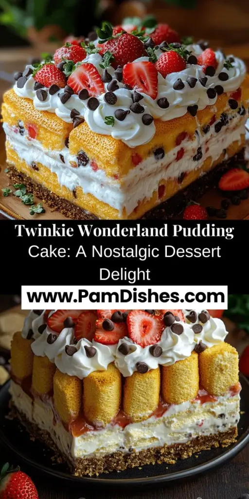 Dive into a world of nostalgia with the Twinkie Wonderland Pudding Cake, a delightful dessert that combines layers of creamy pudding, soft Twinkies, and a crunchy graham cracker crust. Perfect for any gathering, this whimsical treat is easy to make and brings back sweet childhood memories. Experience the joy of creating a layered masterpiece that captivates both the eyes and taste buds, making it a show-stopper at birthdays, potlucks, or family dinners. Enjoy the blend of flavors and textures with every bite!