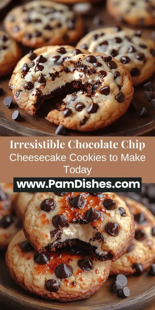 Indulge in the unique experience of Decadent Chocolate Chip Cheesecake Cookies, a delightful fusion of rich cheesecake and classic chocolate chip cookies. These treats bring together a creamy cheesecake filling and a chewy cookie exterior, perfect for any occasion. Discover how simple ingredients come together in a detailed step-by-step guide to create these mouthwatering cookies. Elevate your baking game and treat yourself and loved ones to this extraordinary dessert!