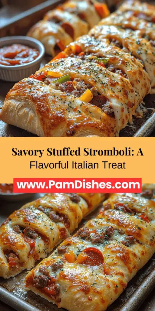 Experience the deliciousness of Savory Stuffed Stromboli, a delightful Italian-inspired dish perfect for gatherings or cozy dinners. This handheld treat offers endless customization, allowing you to mix and match ingredients to suit your taste. From classic cheese and pepperoni to vibrant vegetarian variations, every bite is packed with flavor. With a crispy golden crust and a gooey filling, learn how to create this comforting masterpiece at home and impress everyone at your table. Perfect for sharing and savoring, Stromboli is sure to become a family favorite!