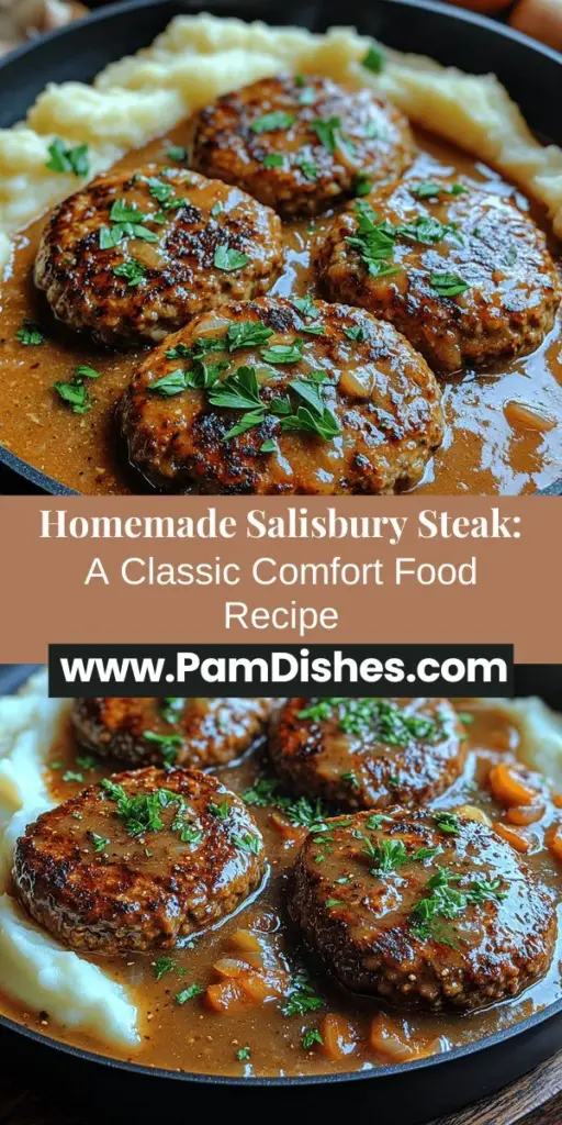 Discover the delightful world of homemade Salisbury steak with our Savory Salisbury Steak Delight recipe. This comforting classic features juicy ground beef patties enveloped in rich, flavorful gravy, perfect for cozy family dinners or special occasions. Learn the essential ingredients, preparation steps, and cooking tips to elevate your dish from ordinary to extraordinary. Embrace the joy of home cooking and create lasting memories around the dinner table with this beloved American staple.