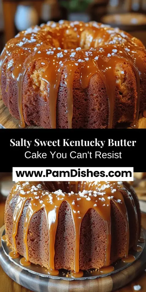 Indulge in the irresistible Salted Caramel Kentucky Butter Cake, a southern classic elevated with a rich caramel twist. This moist and buttery cake features a tender crumb, soaked in a creamy butter sauce and topped with a luscious salted caramel drizzle. Perfect for gatherings or family celebrations, this easy recipe blends simple ingredients for a delicious dessert that melts in your mouth. Bring warmth and sweetness to your table with this delightful treat!