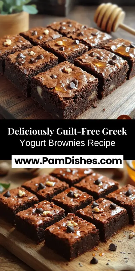 Discover the joy of guilt-free indulgence with these delicious Guilt-Free Greek Yogurt Brownies! Made with nutritious ingredients like Greek yogurt, whole wheat flour, and natural sweeteners, these brownies satisfy your sweet cravings while keeping your health in check. Perfect for a post-workout treat or family gatherings, this recipe is not just about great taste but also about wholesome nutrition. Dive into the details and learn how to create these fudgy delights in your kitchen!