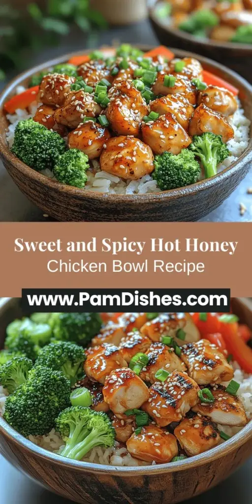 Discover the deliciousness of Spicy-Sweet Hot Honey Chicken Bowls! This vibrant dish combines marinated chicken, colorful veggies, and a delightful hot honey sauce for an unforgettable meal. Perfect for weeknight dinners or meal prep, this bowl is not only visually appealing but also packed with nutrition. Customize it however you like, whether with different proteins or grains. Elevate your dining experience with this balanced, flavorful recipe that excites the taste buds!
