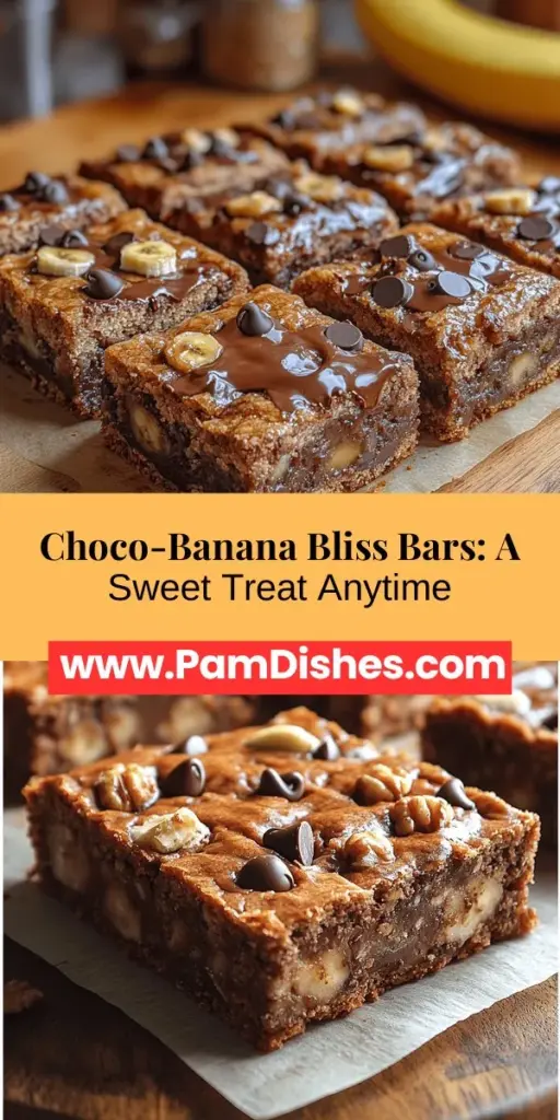 Discover the perfect treat that combines health and indulgence with Choco-Banana Bliss Bars! This easy-to-make recipe features rich chocolate and sweet ripe bananas, ideal for any occasion—be it breakfast, a snack, or dessert. Made with wholesome ingredients like ripe bananas, unsalted butter, and brown sugar, these bars are not only satisfying but also nutritious. Customize them with chocolate chips or nuts for an extra touch. Treat yourself to a blissful bite today!