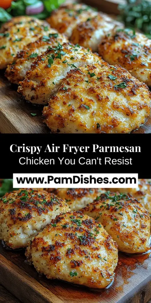 Discover the deliciousness of Crispy Air Fryer Parmesan Crusted Chicken, a recipe that combines health and flavor effortlessly. Using an air fryer means you can achieve the perfect crunch with minimal oil. This dish features juicy chicken breasts coated in a savory blend of seasoned breadcrumbs and Parmesan cheese, making it ideal for busy weeknights or entertaining guests. Follow our simple preparation and cooking steps to create a meal that’s sure to impress!