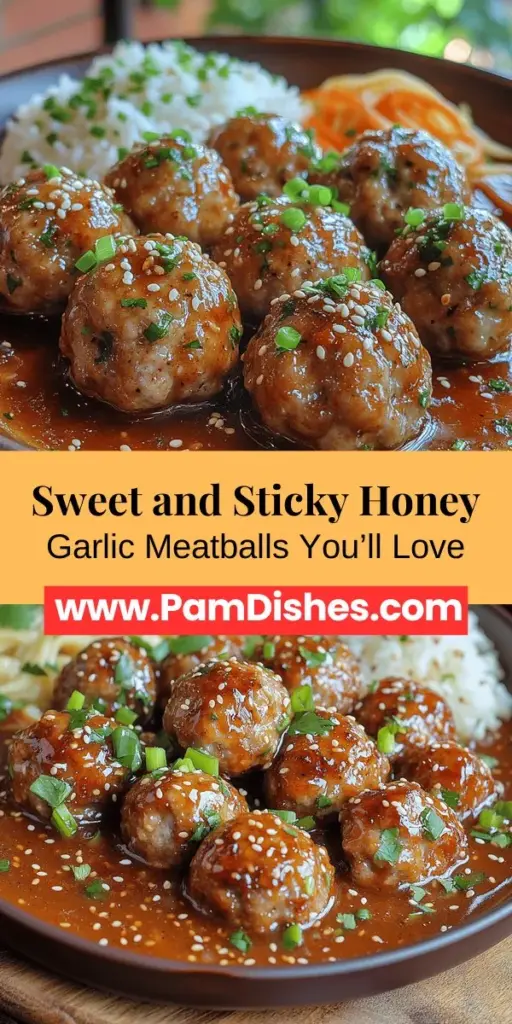 Discover the perfect balance of sweet and savory with these delicious honey garlic meatballs! This easy recipe is versatile enough for any occasion, from weeknight dinners to party appetizers. Made with ground meat, flavorful seasonings, and a sticky honey garlic sauce, each meatball is bursting with taste. Plus, the prep and cooking process is simple, ensuring you can impress your family and friends with this crowd-pleaser in no time. Dive in and enjoy!