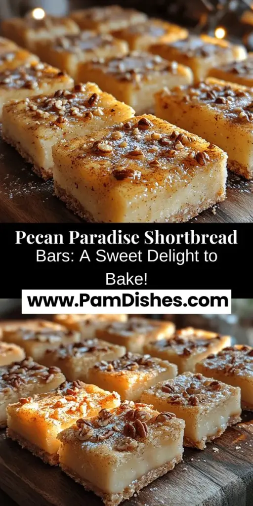 Discover the delightful Pecan Paradise Shortbread Bars, where buttery richness meets the earthy crunch of pecans. Ideal for holidays or cozy afternoons, this simple recipe combines just a few ingredients for a melt-in-your-mouth treat. With a crumbly texture and nutty flavor, these bars are sure to become a favorite. Perfect for gatherings or as a sweet snack, follow our easy instructions to create this timeless dessert that everyone will love. Enjoy!