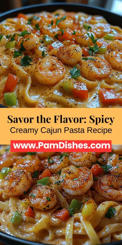 Discover the rich flavors of Cajun cuisine with this Spicy Creamy Cajun Pasta recipe! Featuring tender shrimp enveloped in a velvety sauce made from heavy cream and chicken broth, this dish is a perfect blend of spice and comfort. With sautéed onions, bell peppers, and a blend of aromatic spices, every bite is a delightful experience. Ideal for weeknight dinners or special gatherings, this pasta will impress your guests and satisfy your cravings. Get ready to savor a taste of Louisiana!