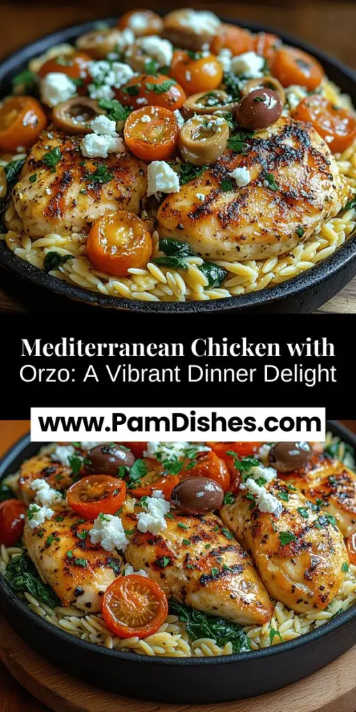 Discover the vibrant flavors of Mediterranean cuisine with this delicious Mediterranean Chicken with Orzo recipe. This easy-to-prepare dish combines tender chicken, fluffy orzo pasta, and a colorful mix of fresh vegetables, all enhanced by aromatic herbs. Perfect for weeknight dinners or family gatherings, it not only pleases the palate but also nourishes the body with wholesome ingredients. Bring the essence of the Mediterranean to your kitchen and enjoy a satisfying meal that's sure to impress.