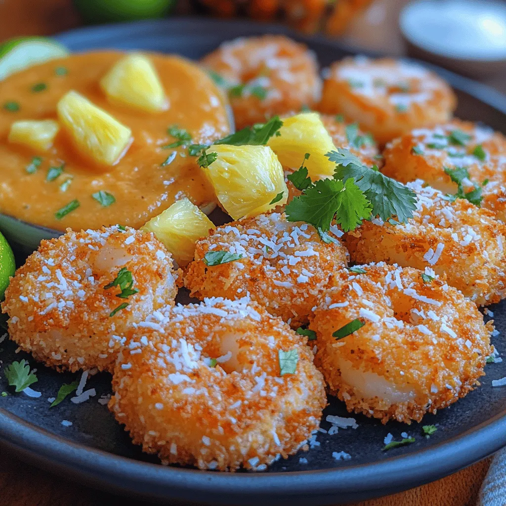 Coconut crusted shrimp with pineapple sauce is a delightful dish that captures the essence of tropical flavors in every bite. This recipe combines the crunchy texture of golden-brown coconut shrimp with the sweet and tangy notes of pineapple sauce, creating a mouthwatering experience that excites the palate. Whether served as an appetizer, a main course, or a party dish, this culinary creation is not only visually appealing but also offers a harmonious balance of flavors that resonates with seafood enthusiasts and casual diners alike.