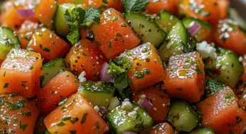 Spicy Watermelon Cucumber Salad Recipe