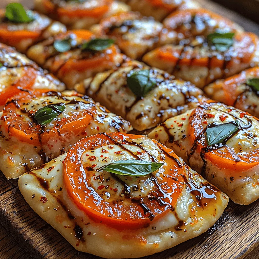 Caprese Flatbread Pizza is a delightful culinary creation that marries the classic Italian Caprese salad with the comforting charm of pizza. This dish is celebrated for its simplicity and vibrant flavors, making it an ideal choice for any occasion. Whether you’re hosting a casual get-together, looking for a quick snack, or preparing a light meal, Caprese Flatbread Pizza is versatile enough to shine as an appetizer, snack, or even a main course. The marriage of fresh mozzarella, juicy tomatoes, and fragrant basil delivers a perfect balance of flavors that will tantalize your taste buds and leave guests asking for seconds.