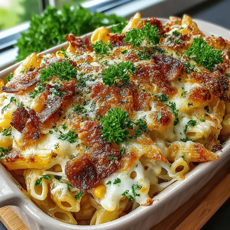 When it comes to comforting meals that resonate with the entire family, few dishes can compete with a hearty pasta bake. The Sweet Corn & Bacon Pasta Bake stands out as a delightful combination of flavors and textures that is sure to please both kids and adults alike. This dish combines the sweetness of corn, the savory smokiness of bacon, and the rich creaminess of cheese to create a deliciously satisfying meal. Not only is this recipe incredibly easy to prepare, but it also allows for flexibility, making it perfect for a cozy family dinner, an impressive dish for potlucks, or even a make-ahead option for busy weeknights.