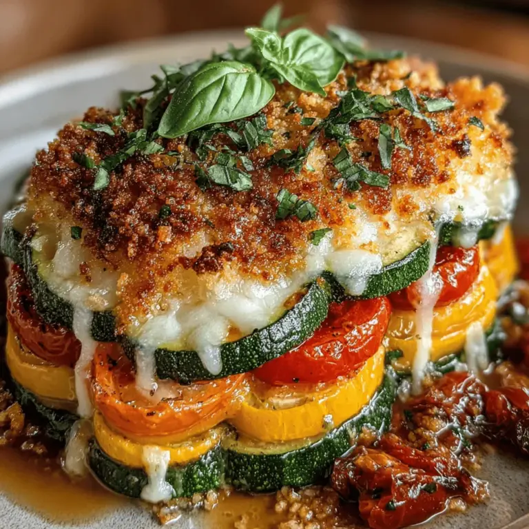 In the vast landscape of culinary creations, few dishes embody the spirit of summer like Zucchini & Tomato Gratin Delight. This wholesome recipe brings together the vibrant flavors of seasonal vegetables, making it a perfect addition to your dining table whether you’re enjoying a casual family meal or hosting a dinner party. The gratin consists of beautifully layered zucchini, juicy tomatoes, and aromatic onions, all enveloped in a rich blend of cheeses, creating a dish that is not only visually stunning but also bursting with nutrition.