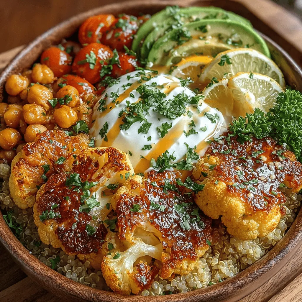 In the realm of nourishing and vibrant culinary creations, Savory Garlic Roasted Cauliflower & Chickpea Bowls stand out as a delightful powerhouse of flavor and nutrition. This dish seamlessly combines the earthy, nutty flavors of roasted cauliflower and chickpeas, creating a hearty base that can be customized with a variety of fresh ingredients. The versatility of this recipe makes it an appealing choice for anyone, whether you are a devoted vegetarian, a curious vegan, or simply someone looking to incorporate more plant-based meals into your diet.