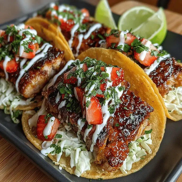 When it comes to vibrant flavors and refreshing ingredients, few dishes can compete with Tropical Fiesta Chicken Tacos with Strawberry Slaw. This lively recipe embodies a beautiful fusion of tropical and savory elements, making it a standout choice for any gathering. Whether you’re planning a casual dinner with friends, a fun family meal, or a festive celebration, these tacos promise to bring a burst of color and taste that will delight your guests and family alike.