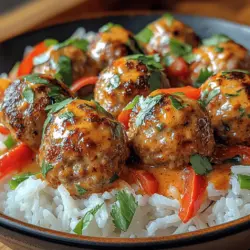 Aromatic Thai Red Curry Meatballs are a delightful fusion of flavors and textures that capture the essence of Thai cuisine. Imagine tender meatballs infused with fragrant herbs and spices, simmered in a luscious red curry sauce. This dish not only offers a tantalizing taste experience but also brings a wealth of nutrients to the table, making it a wholesome choice for any meal. Whether you're a fan of spicy dishes or simply looking to expand your culinary repertoire, these meatballs are sure to impress.