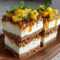 As the warm sun graces our days and the air fills with a sweet, tropical aroma, there's nothing quite like a no-bake dessert to embody the essence of summer. No-bake desserts are the perfect solution for those hot days when turning on the oven feels like a daunting task. Their appeal lies not only in their simplicity but also in their ability to deliver vibrant flavors and delightful textures without the need for extensive cooking. One such dessert that captures the spirit of summer is the Tropical Bliss No-Bake Mango Cheesecake Bars.
